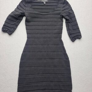 BodyCon Chic Charcoal 3/4 Sleeve Dress